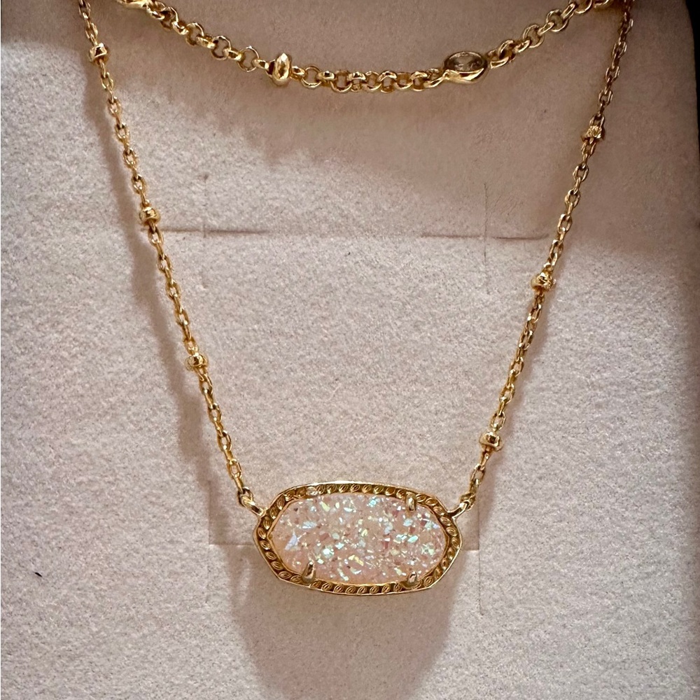 Kendra Scott Elisa Gold Multi Strand Dusty Druze Necklace